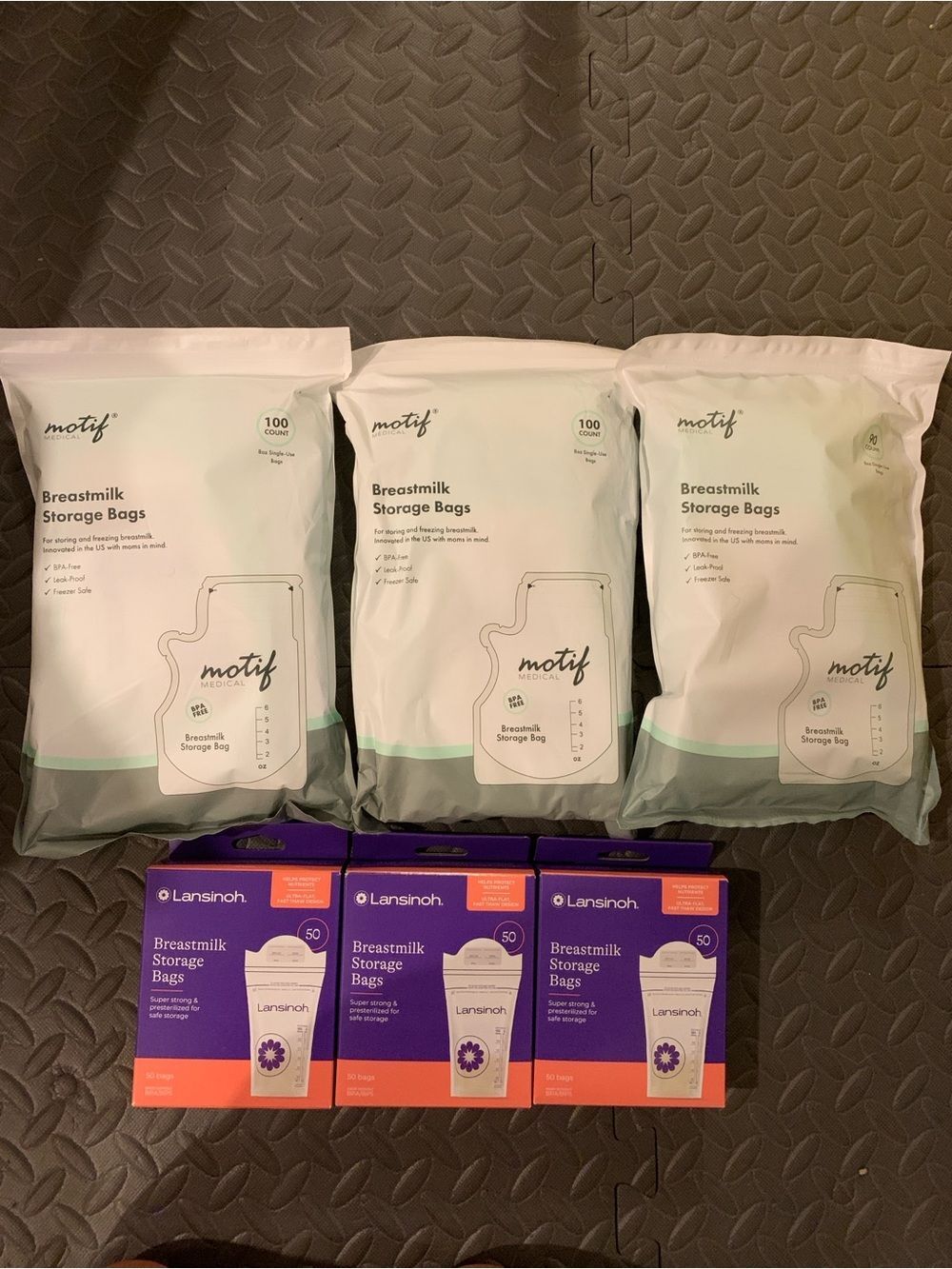 Motif & Lansinoh Breastmilk Storage Bag Bundle - White & Purple